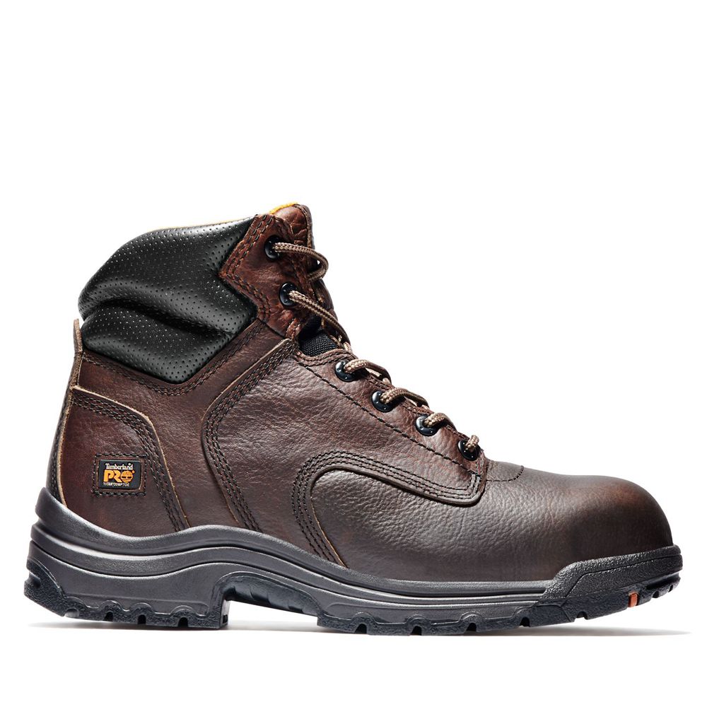 Timberland Μποτακια Εργασίας Ανδρικα Καφε - Pro® Titan® 6" Comp Toe - Greece 3176892-KY